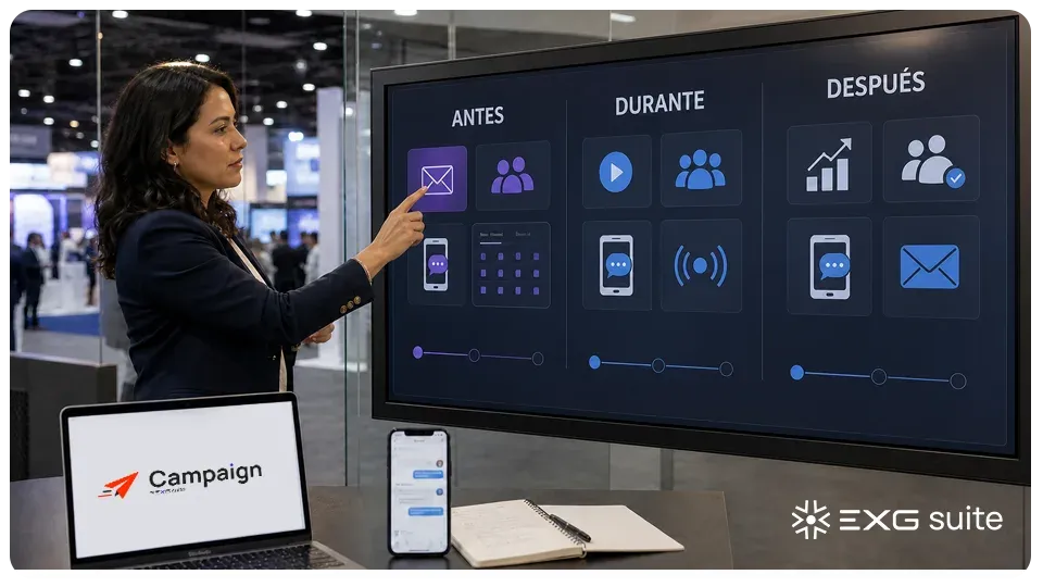 Calendario de marketing de eventos por etapas
