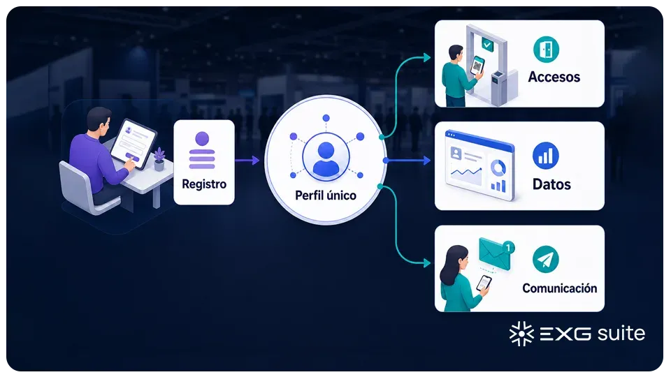 Flujo de datos desde el registro hasta la comunicación