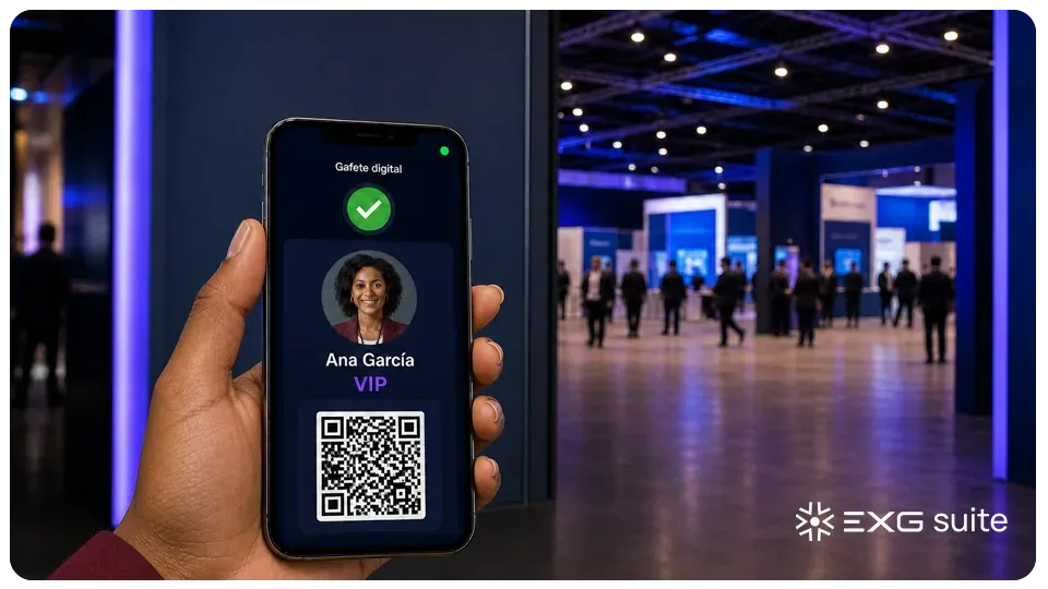 Gafete digital con QR y foto