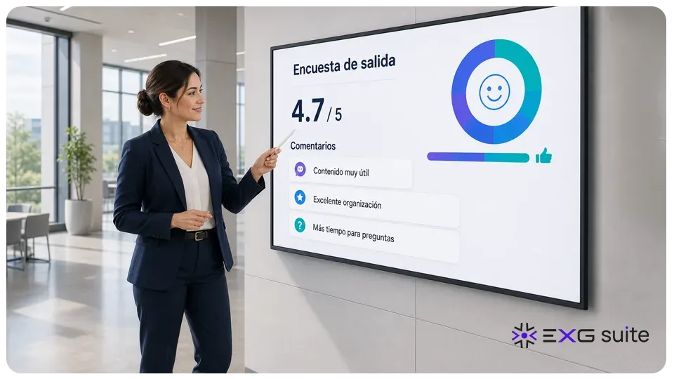 Panel de resultados de encuesta de salida