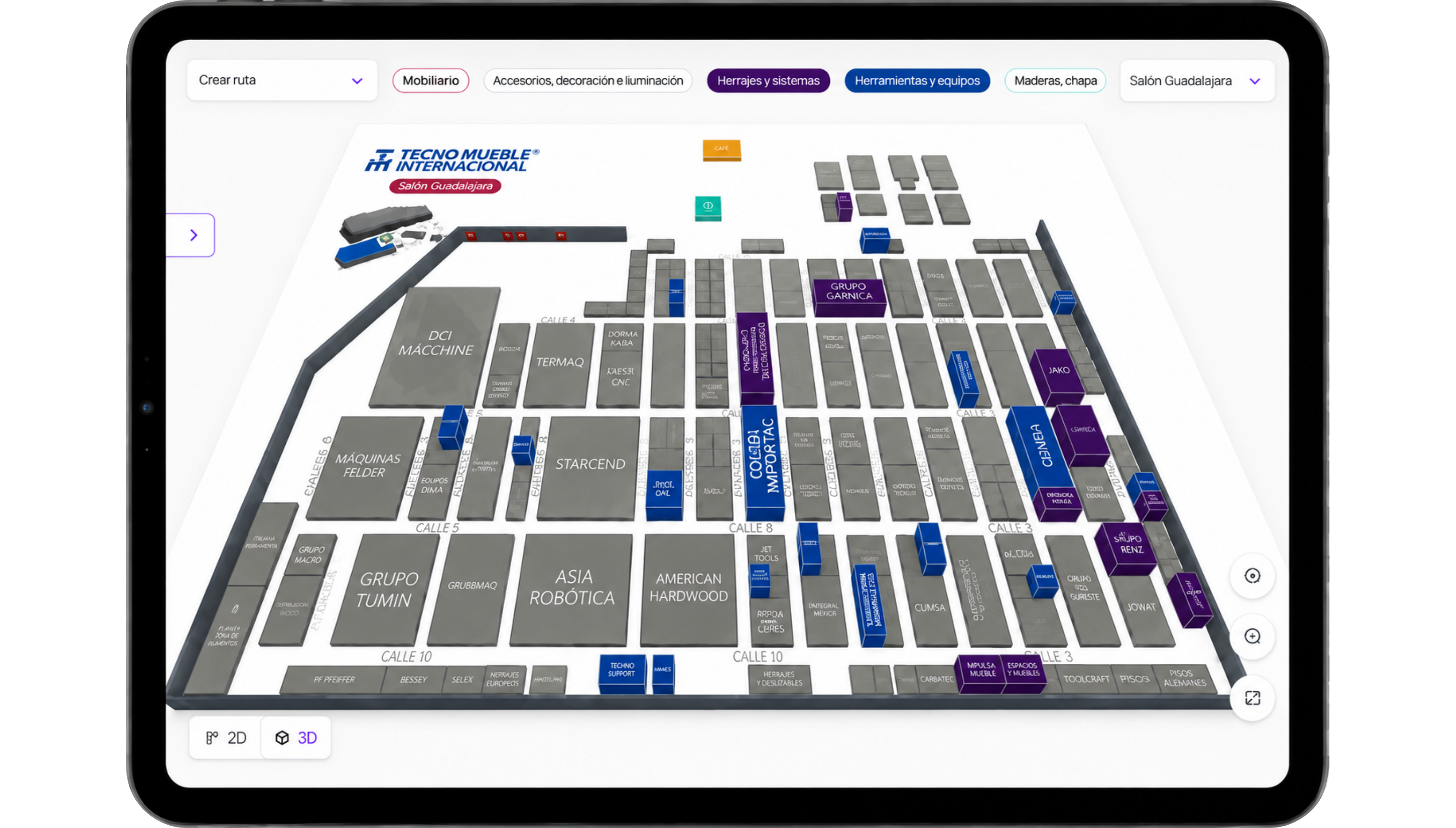 Demostración de Senda con navegación, categorías y rutas personalizadas
